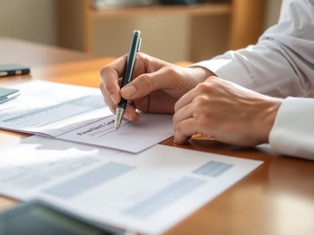 Inspector fiscal examinând documente într-un birou